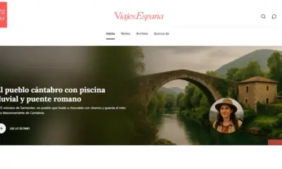 Roman stone bridge over a river in rural Cantabria, featured on the Viajes España travel blog.